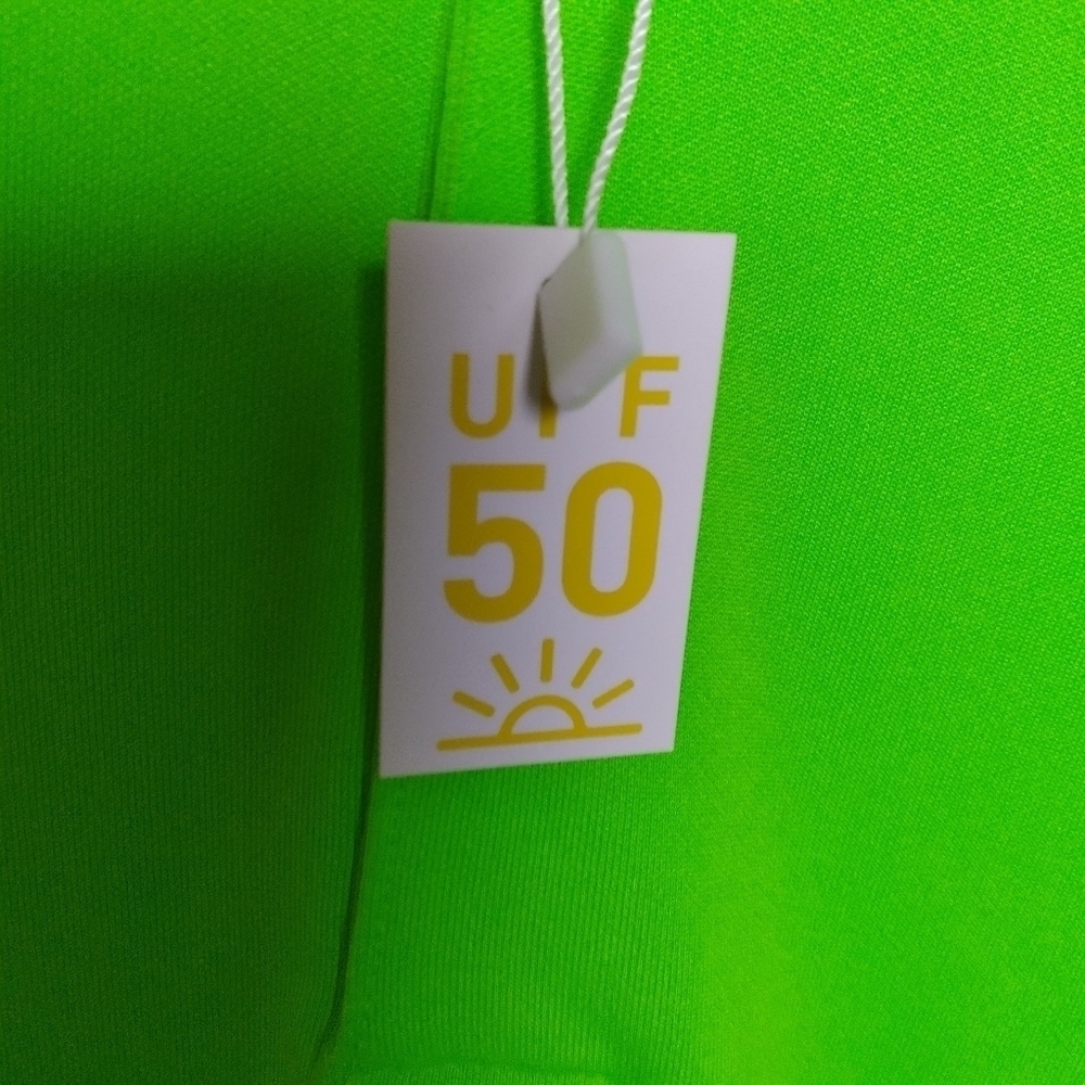 Adidas Golf Neon Green UPF 50 Performance Polo Shirt Size Medium New - Picture 6 of 9